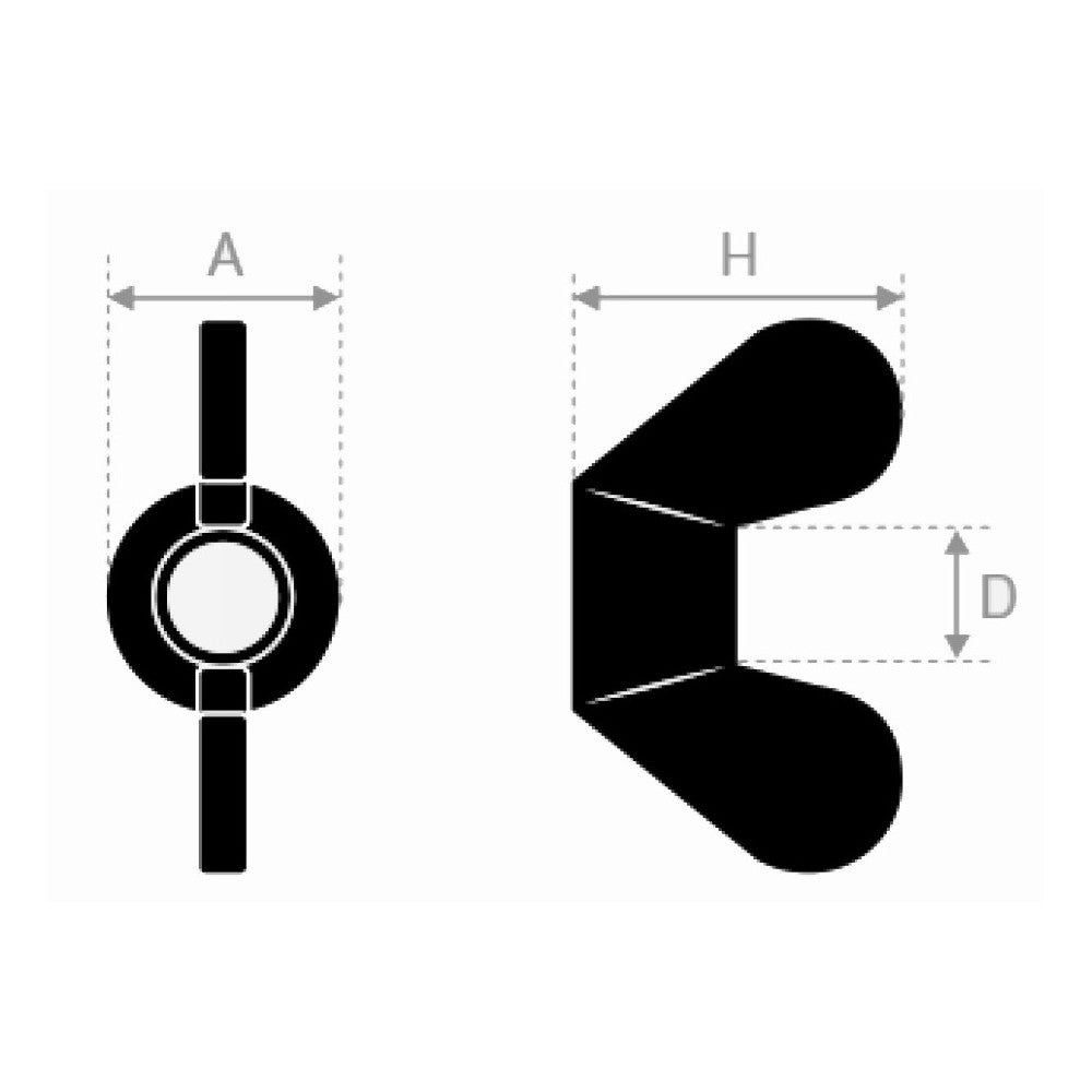 Écrous à oreilles zingué M10 boite de 100 Ultima AFB31510 - 2