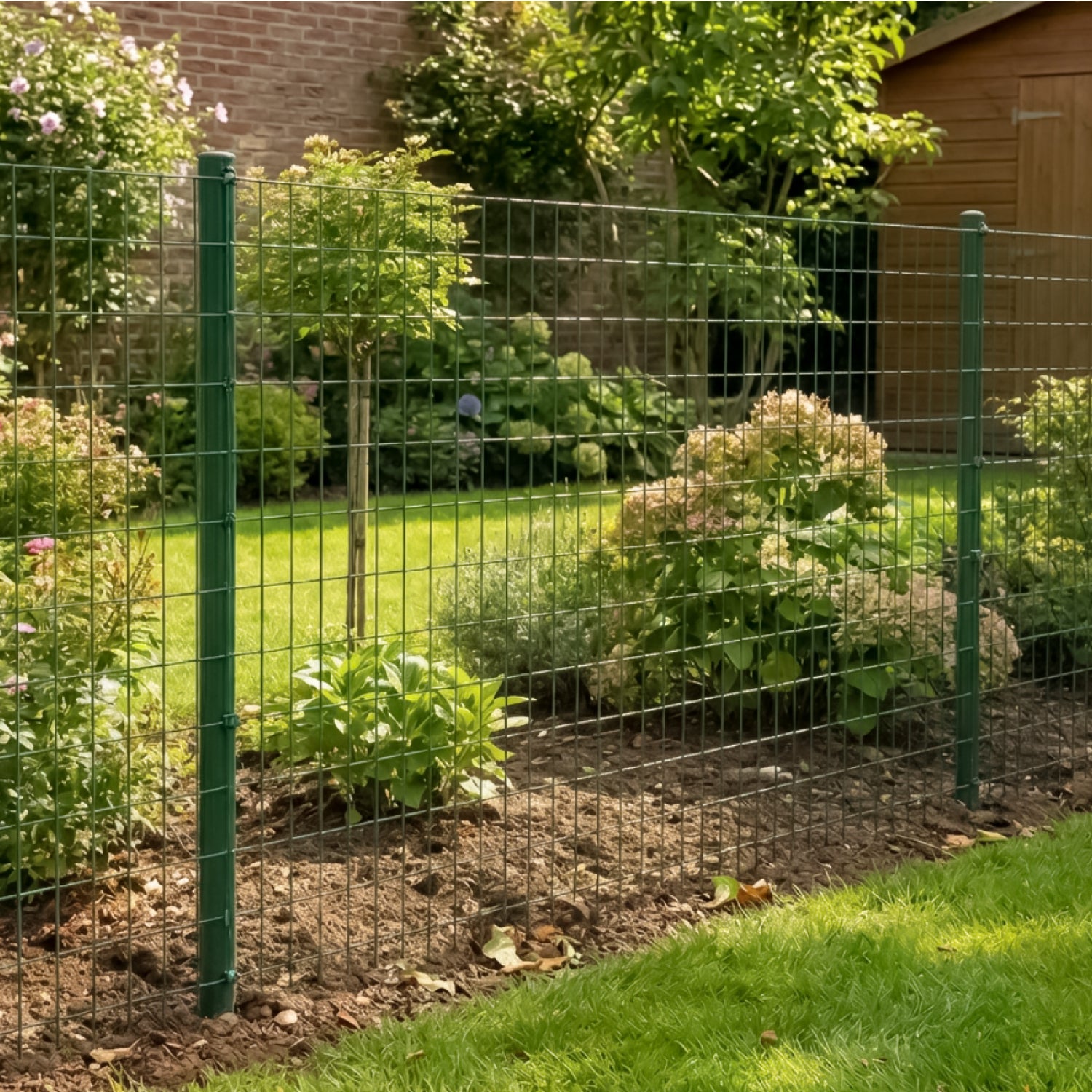 Grillage soudé plastifié pour clôture de jardin - 20 m x 1.5 m - Maille 5 x 10 cm - Diam 2.1 mm - Vert - Linxor - 4