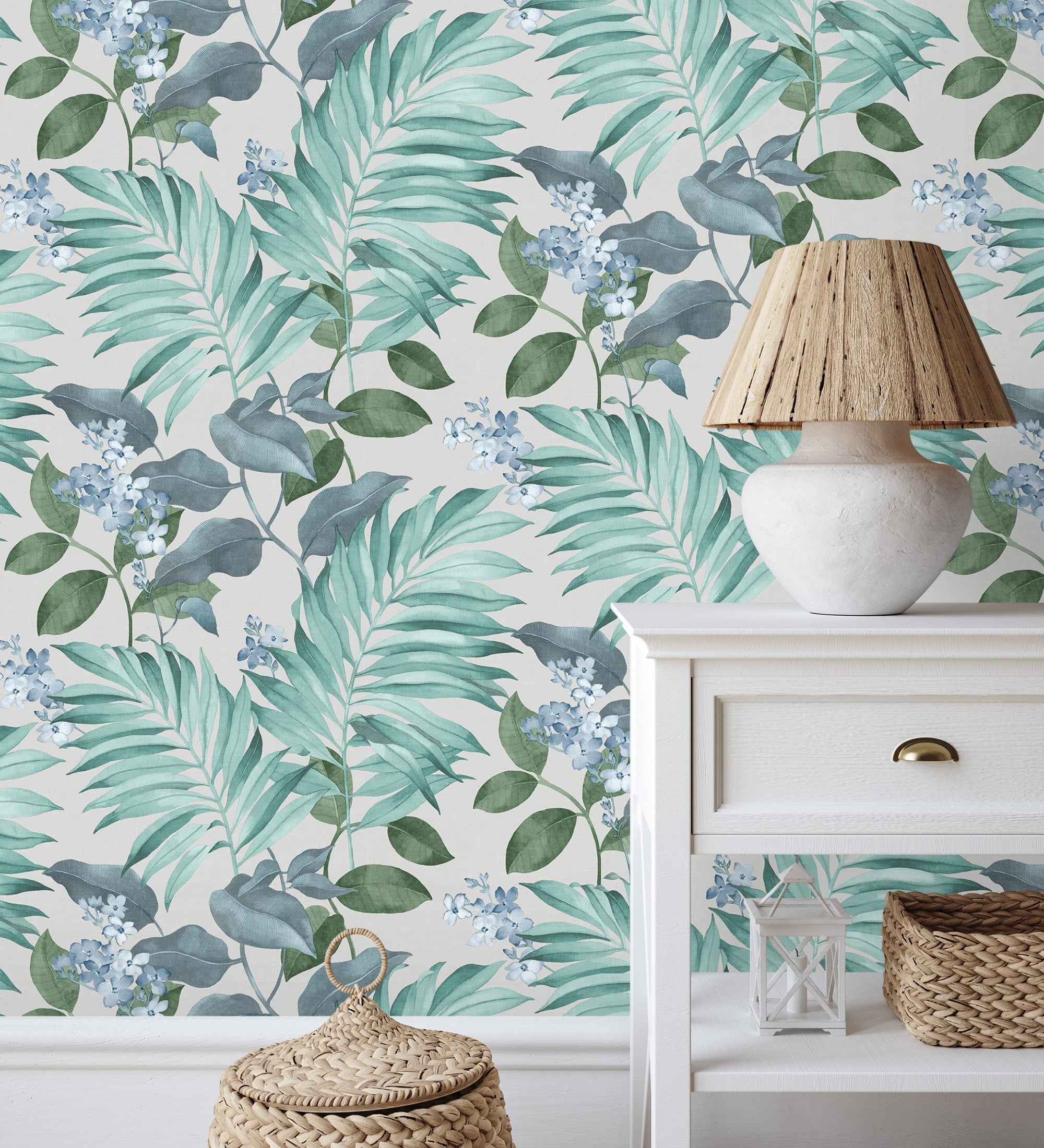 Campione DIN A4 di Carta da parati lavabile in vinile di fiori tropicali e fiori romantici - Nayarit Flowers 681325 di GAULAN - 2