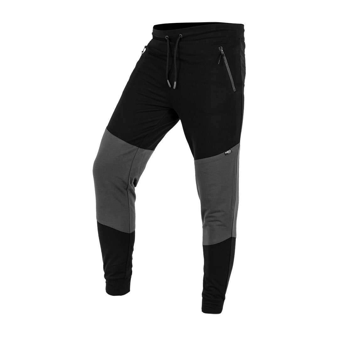 Spodnie dresowe COMFORT, czarno-szare, r. L NEO TOOLS