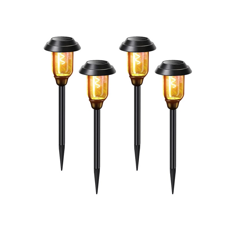 Zewnętrzne lampy solarne ścieżkowe, zestaw 4 zewnętrznych lamp solarnych, wodoodporne zewnętrzne lampy ogrodowe solarne - ciepłe światło