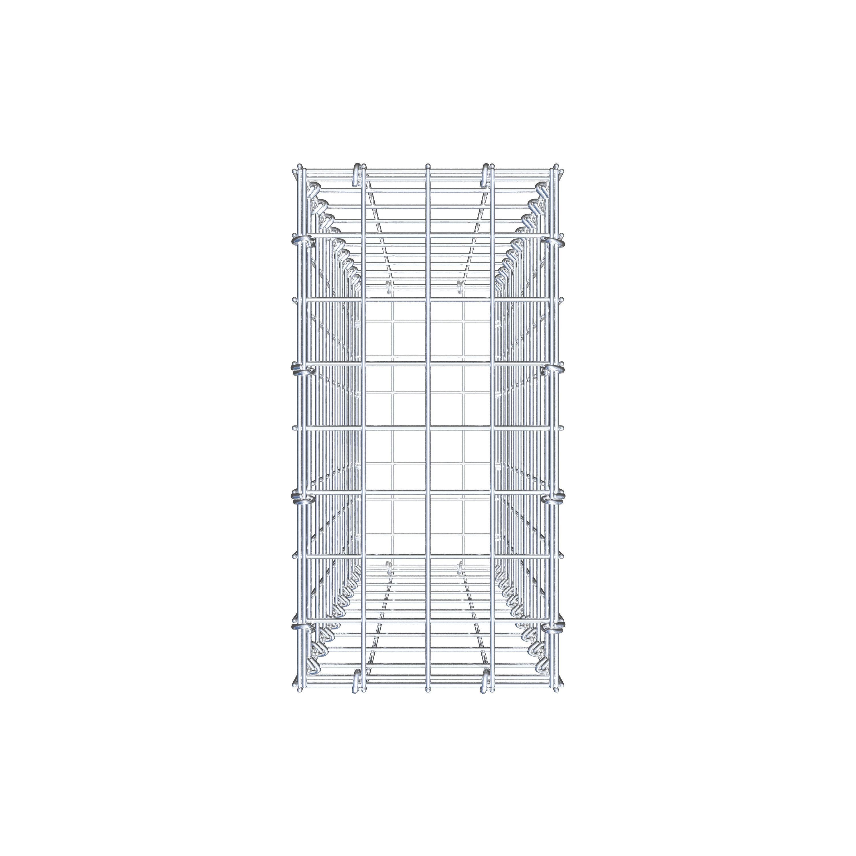 Gavión de acero galvanizado 100x20x40cm (LxAxP), malla 5 x 10cm, Anillo en C, jaula metálica para muro o jardín - 5