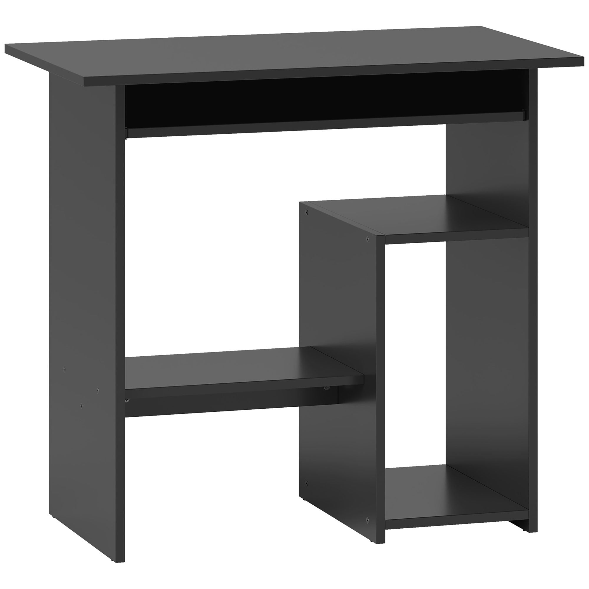 Scaffale HAKU Look Granito, Bianco E MDF: Ordinato E Moderno, Largo 80 Cm, 4 Scomparti