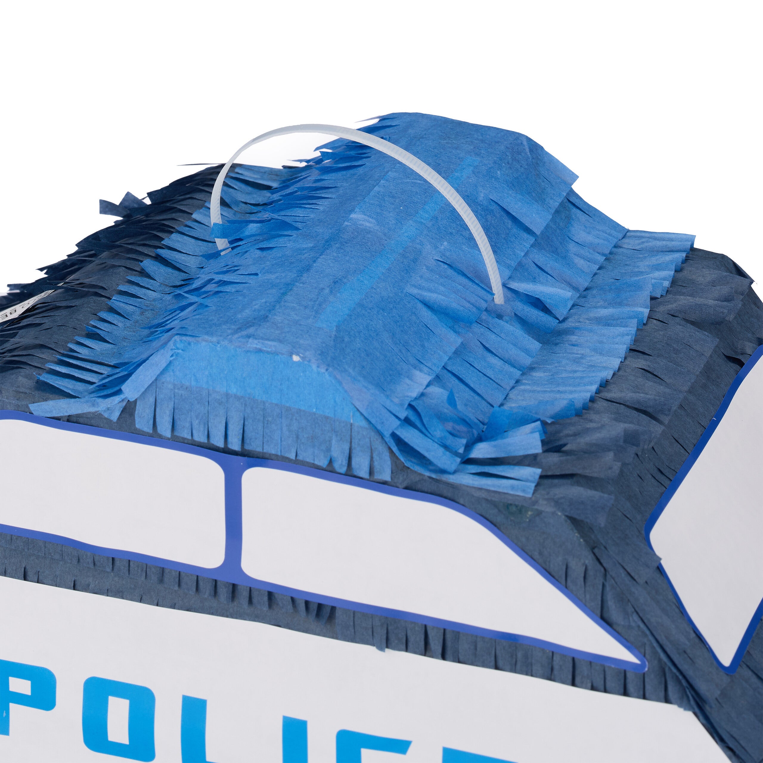 Piñata en forme de voiture de police, bâton et masque, HLP : 22 x 50 x 16 cm, bleu, Relaxdays - 6