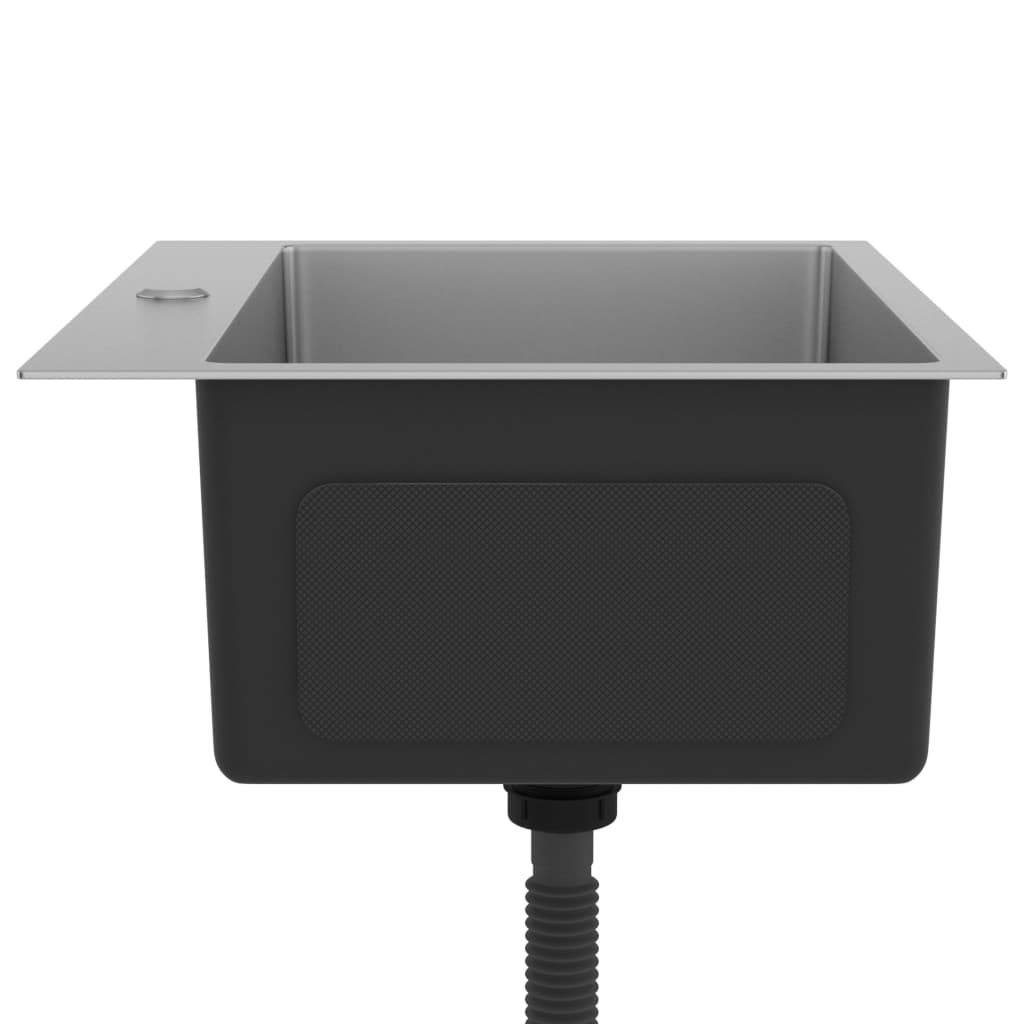 Lavello da cucina fatto a mano 59 x 44 cm acciaio inox argento 02_0002463 - 4