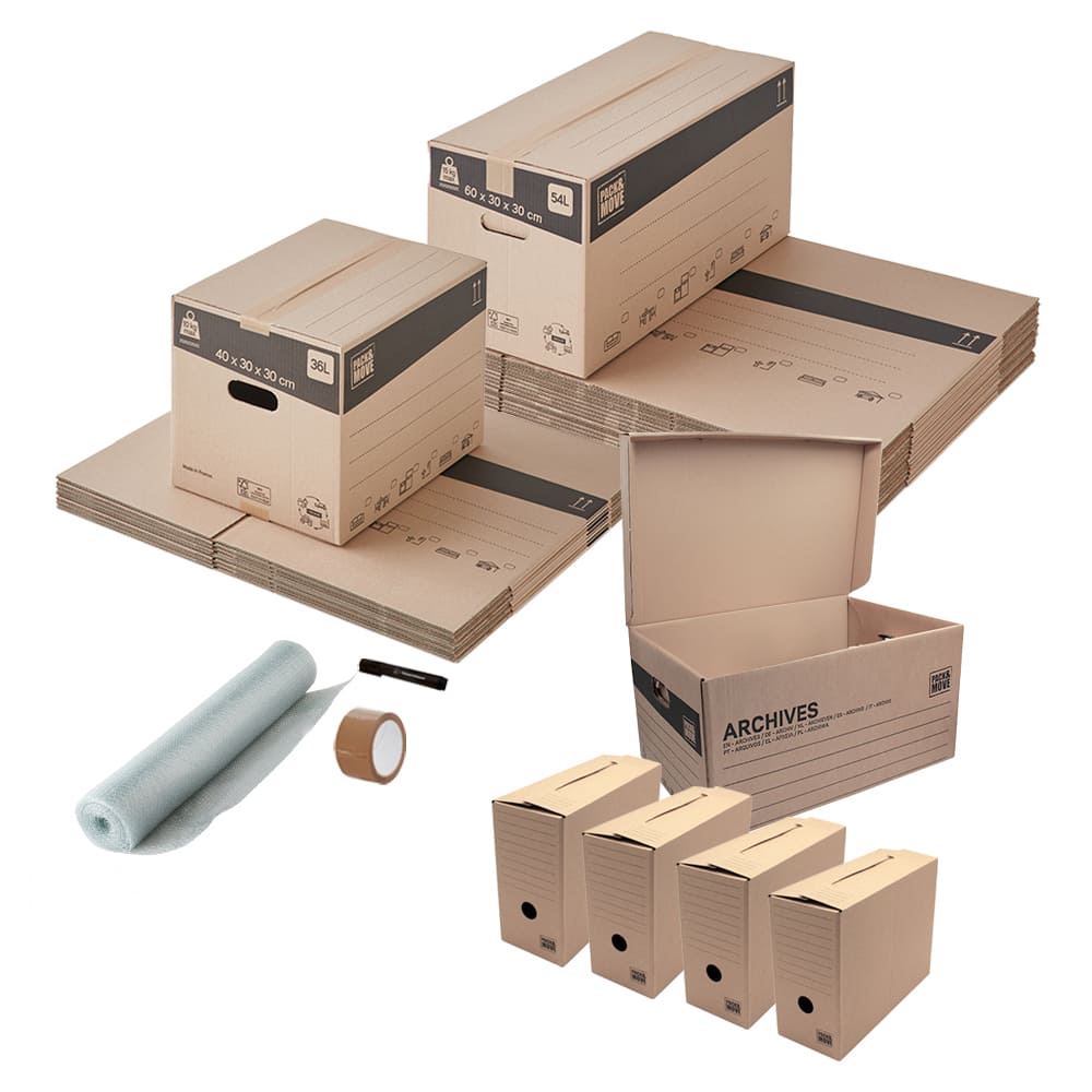 Kit Déménagement T3/T4 Complet - 47 Articles Essentiels + Cadeaux Offerts
