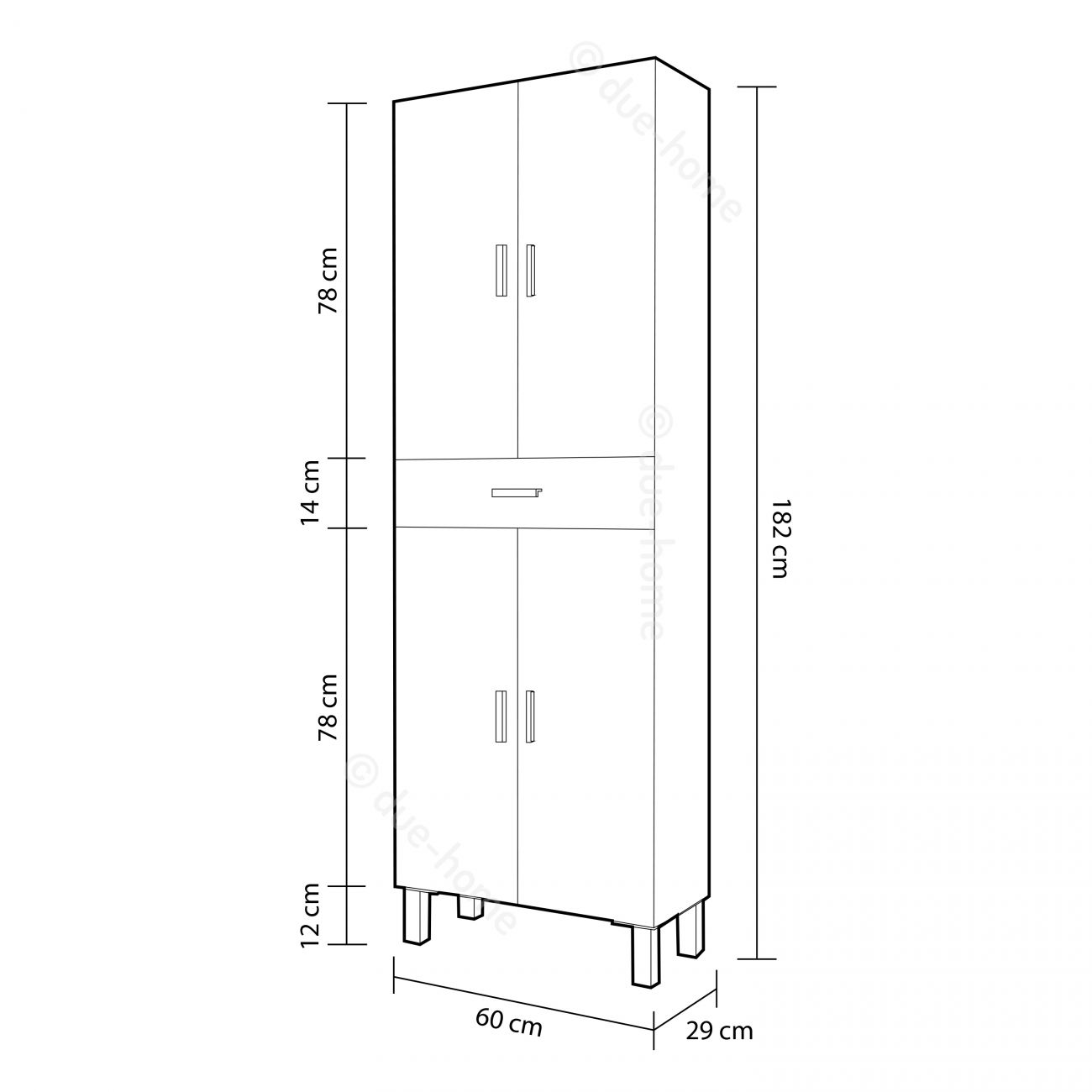 Móvel Coluna de Banho Aruba Branco 60x182x29 cm, Design Moderno e Funcional - 5