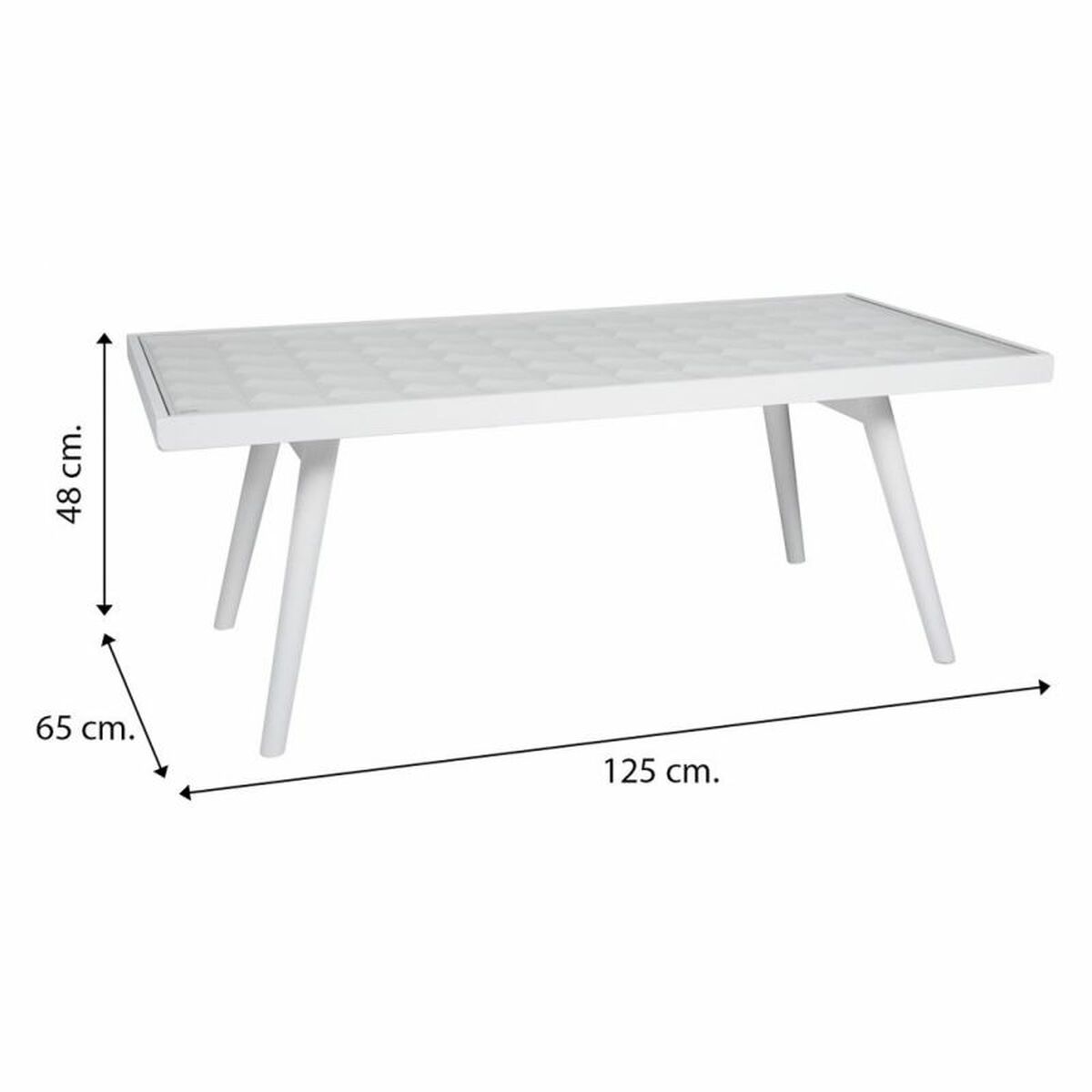Table d'appoint en bois laqué blanc et gris 125x65x48h - 2
