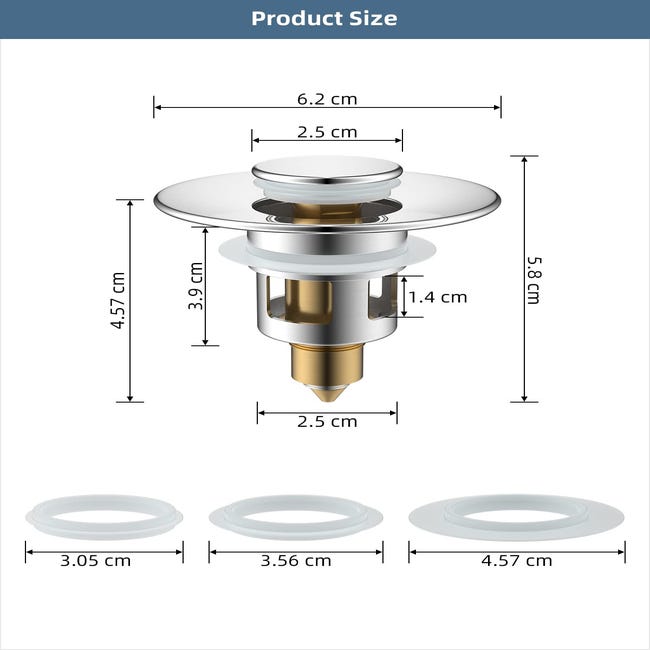 Filtro Scarico Lavello Universale 2024 – Piletta Pop-up Con Cestello Rimovibile In Acciaio Inox, Anti-bloccaggio Per Capelli E Detriti