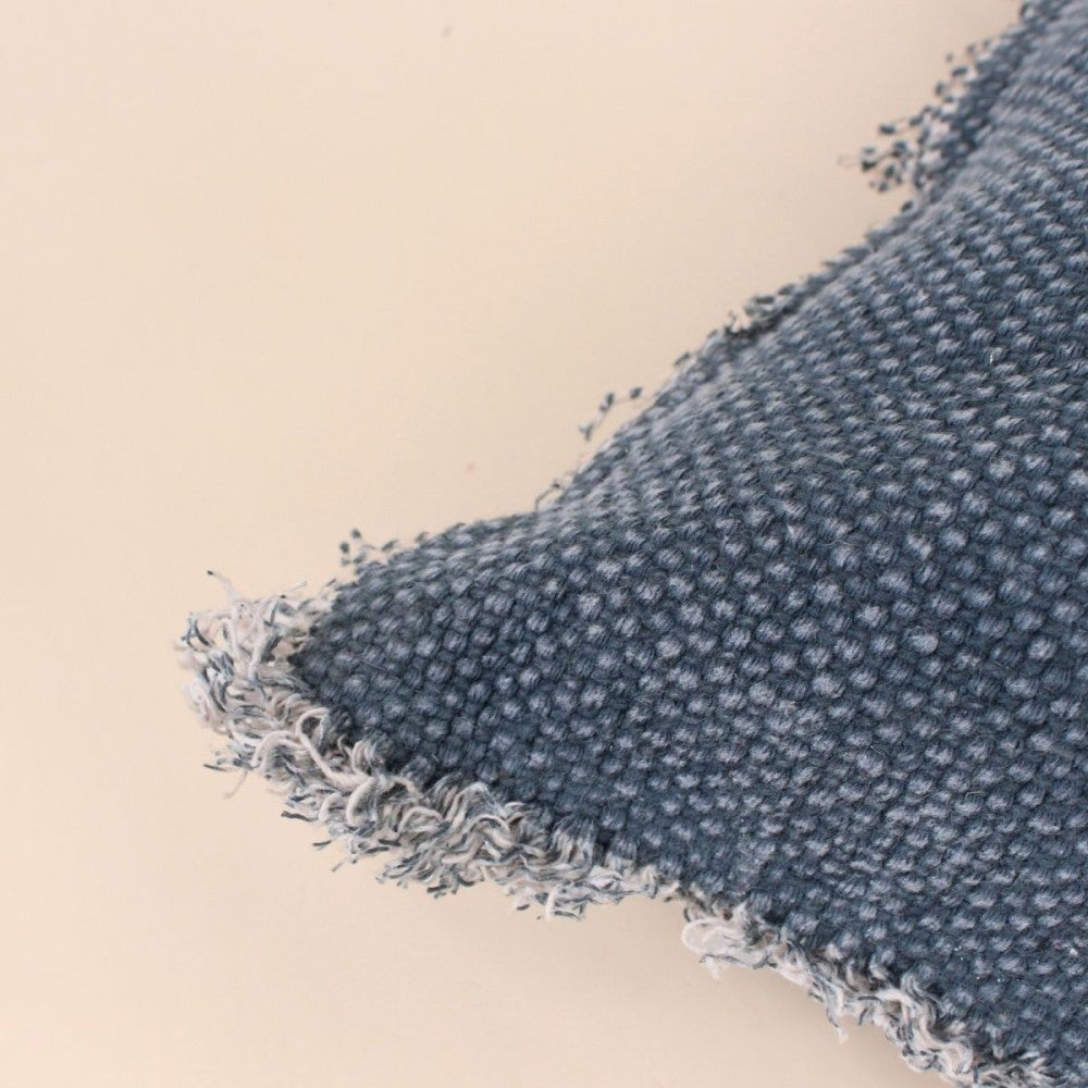 Coussin effet jean à franges 40x40cm - Ornami - 3