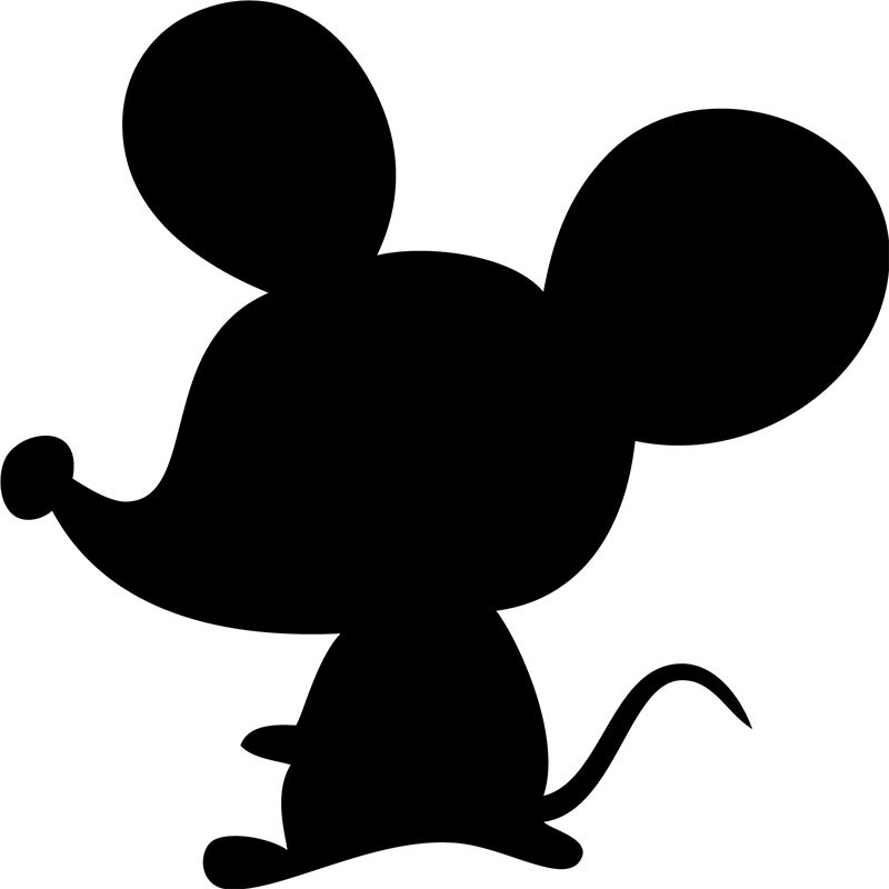 Adesivo ardesia Silhouette topolino - Sticker adesivo - adesivi murali - 50x50cm - 2