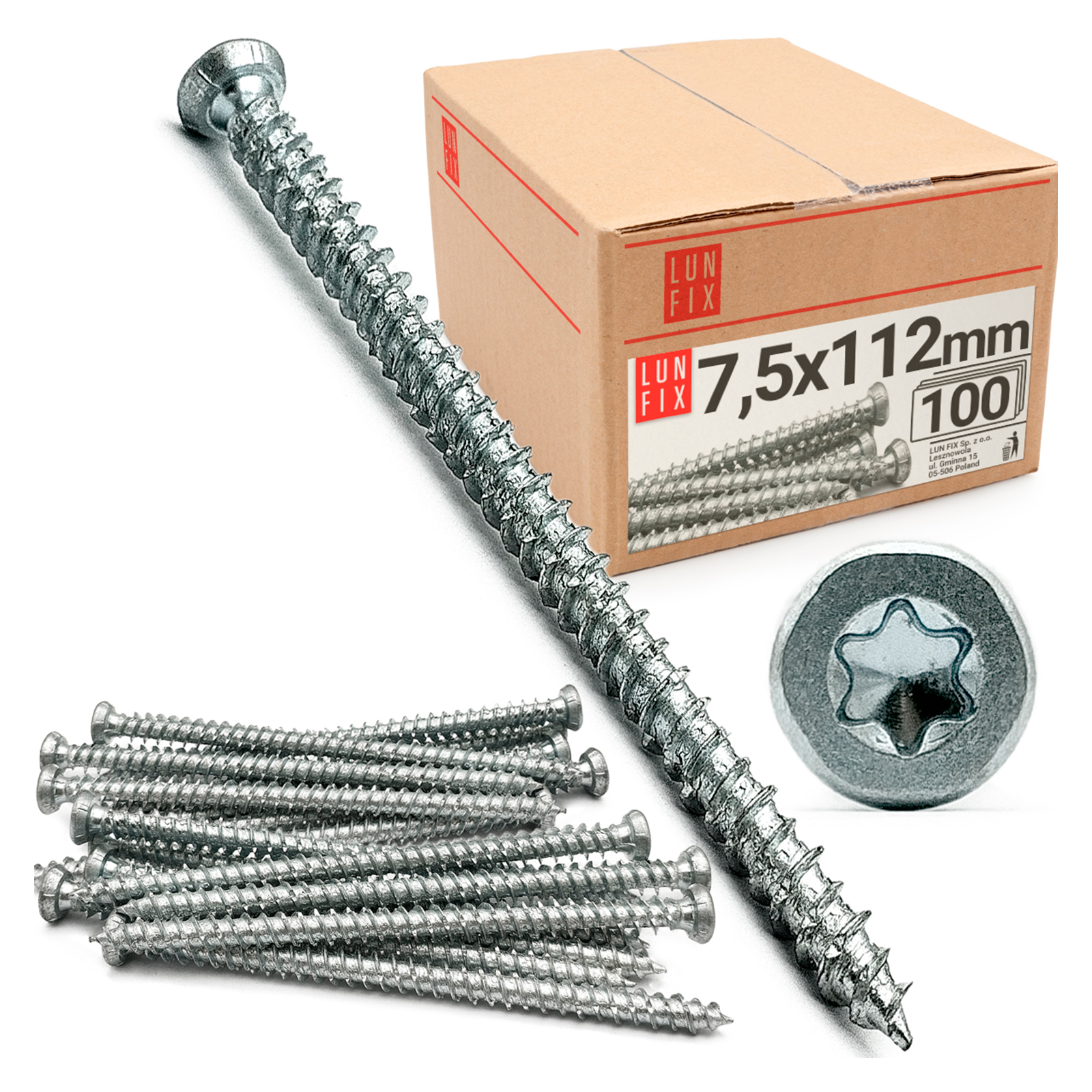 Wkręty do ościeżnic 7,5x112mm 100szt.