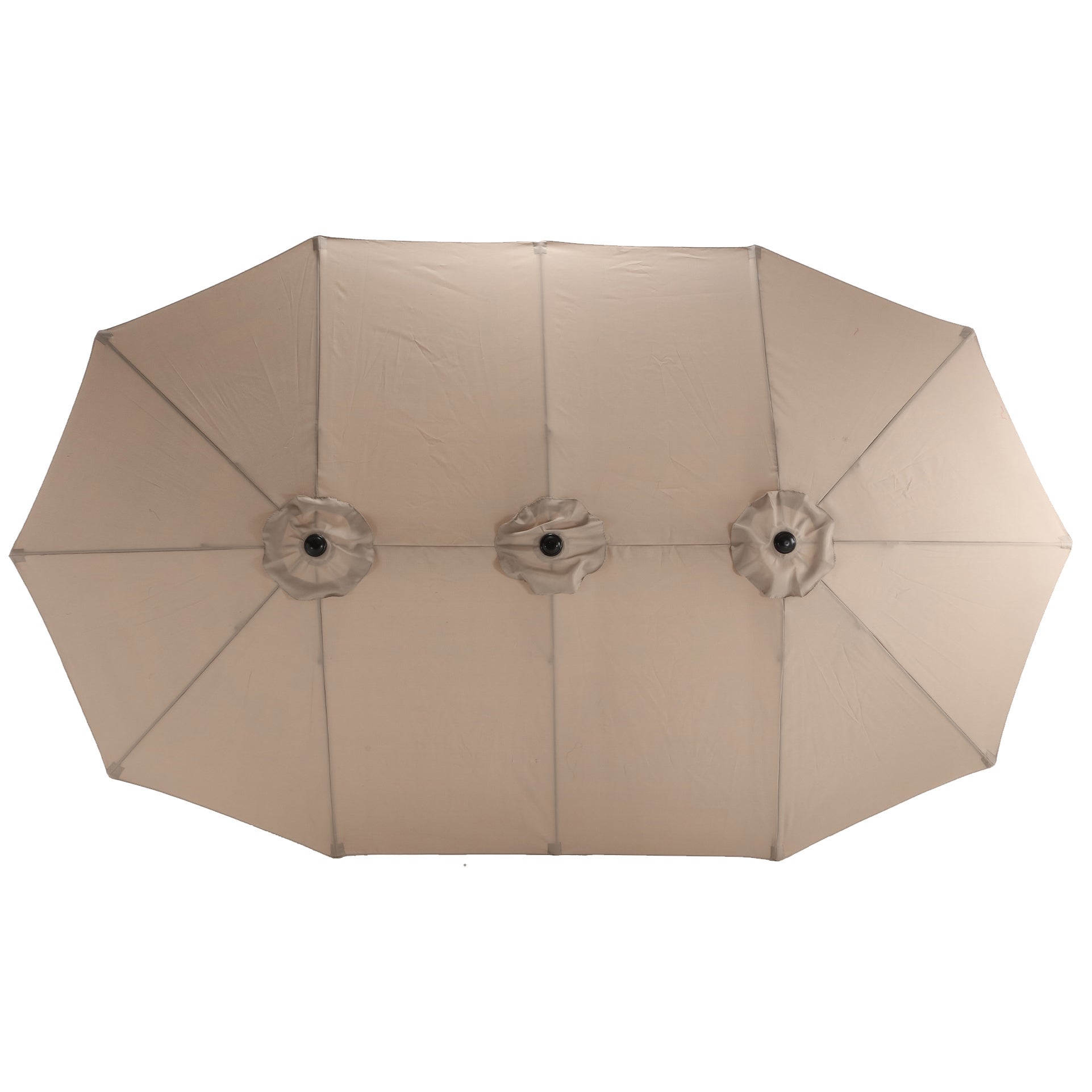 Grand Parasol Avec Manivelle, Parasol D'Extérieur Robuste, Parasol En Acier Sans Base, Auvent, L.450 x L.265cm (Kaki) - 6