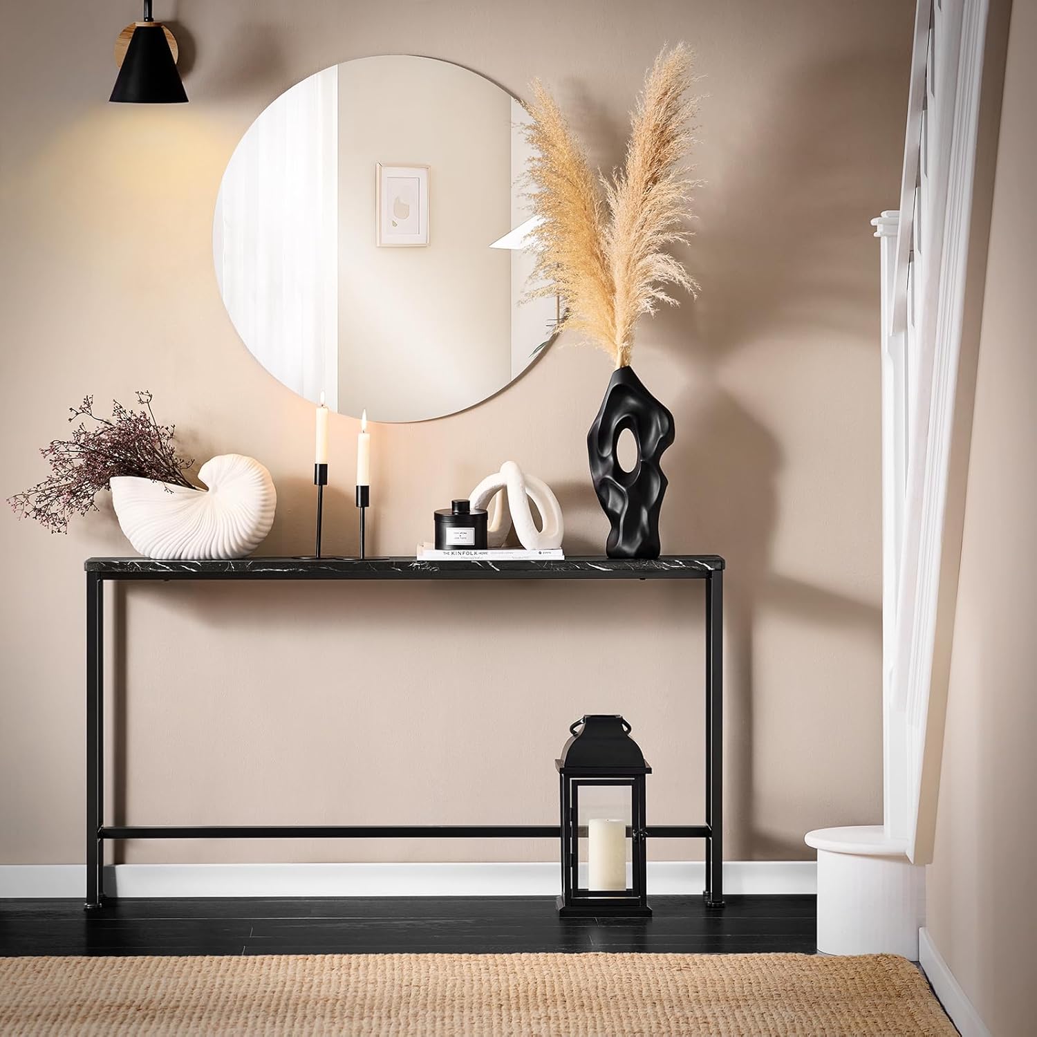 SoBuy FSB19-XL-SCH Table Console Table d'appoint Bout de canapé Table d’entrée Cadre et 4 Pieds en Fer Noir - 2