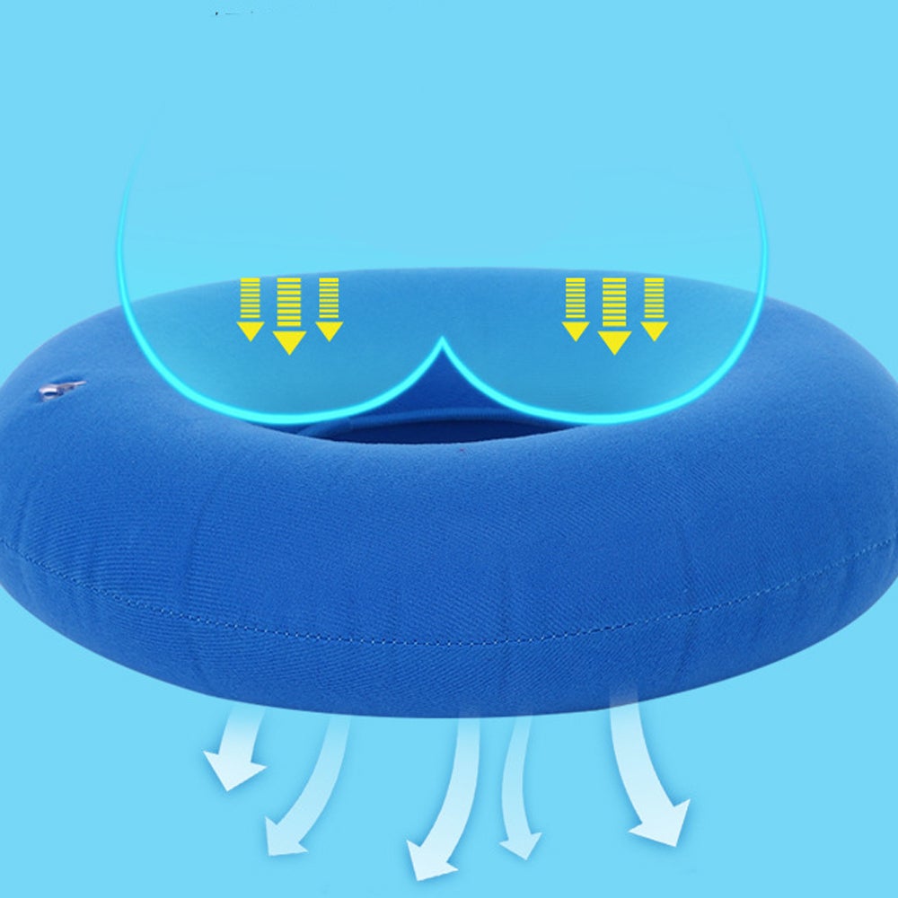 (Cinza) Almofada de assento inflável de poliéster para hemorroidas, dor no cóccix e gravidez. - 2