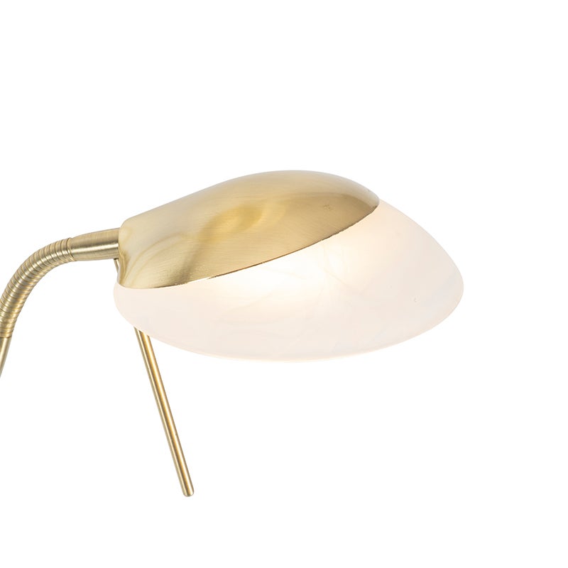 Qazqa moderne lampadaire uplighter avec bras de lecture - Empoli - doré/laiton, led intégrée 30w incluse, Integrated led, 2000k - 3