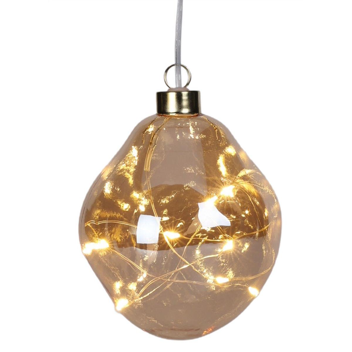 Bombka Formówka Szklana Kropla Led 10cm Gold
