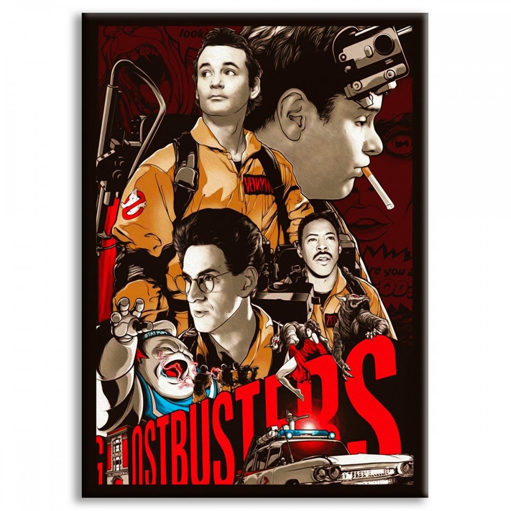 GHOSTBUSTERS - Plakat filmowy - Wydrukowany na płótnie i oprawiony w drewnianą ramę 70x100 cm