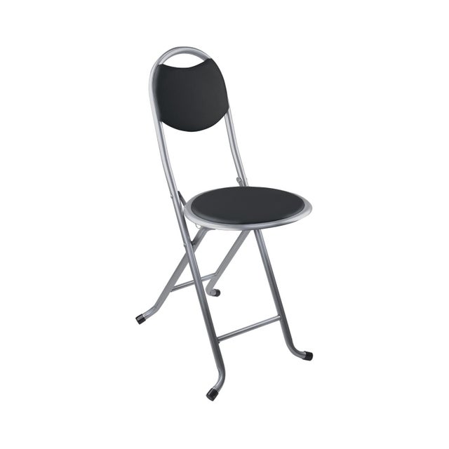 Set Di 2 Sgabelli Pieghevoli Da Bar - Altezza 61cm, Schienale, Per Interni Ed Esterni