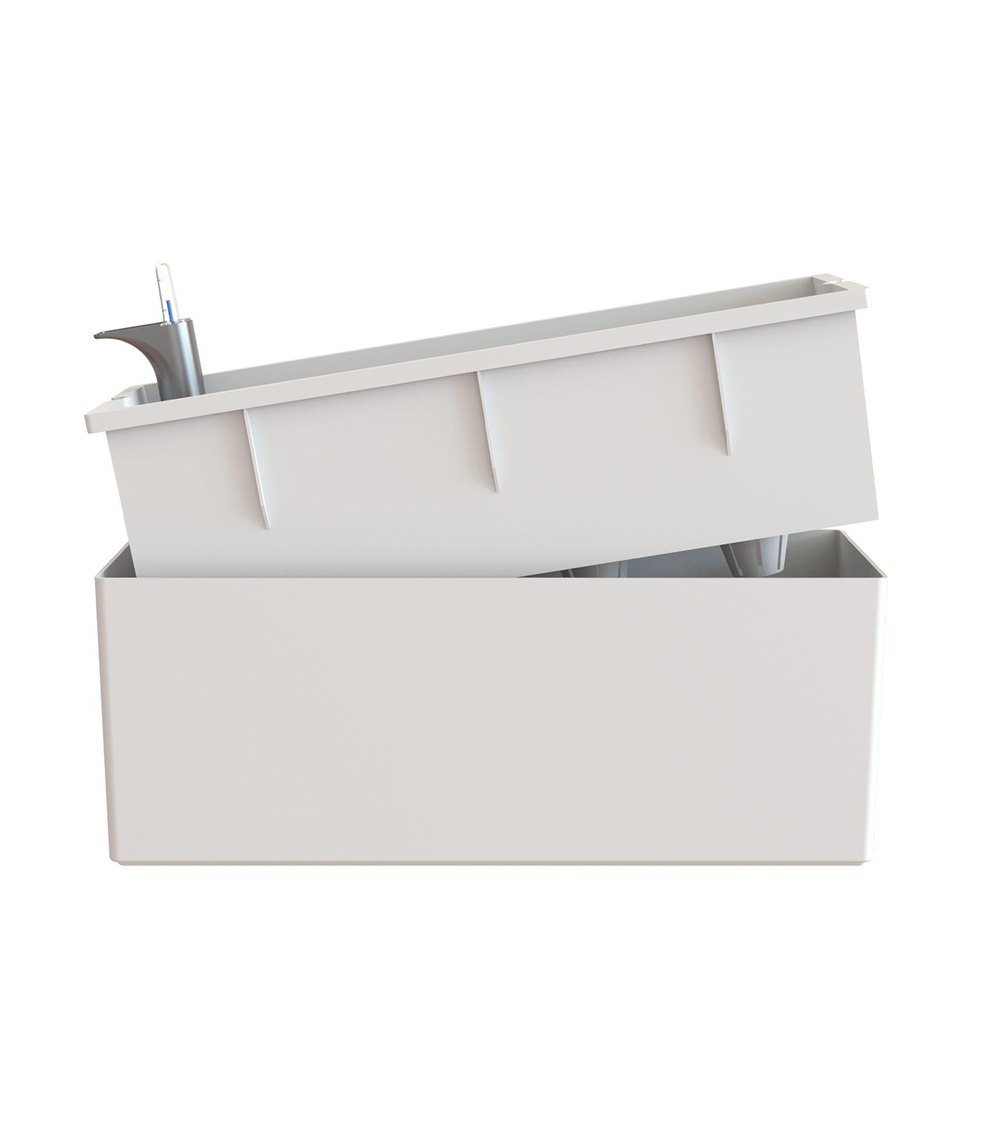 Jardinière auto-arrosante en polypropylène Rimini blanc 51x20x20cm - 2