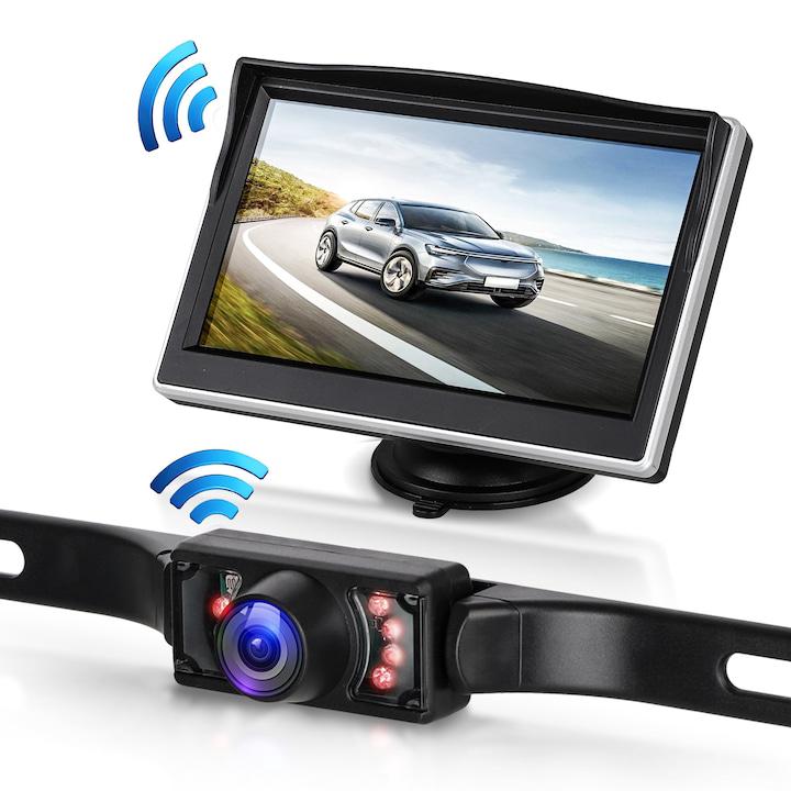 Kit caméra de recul sans fil, moniteur 5 pouces, caméra de recul avec 7 ...