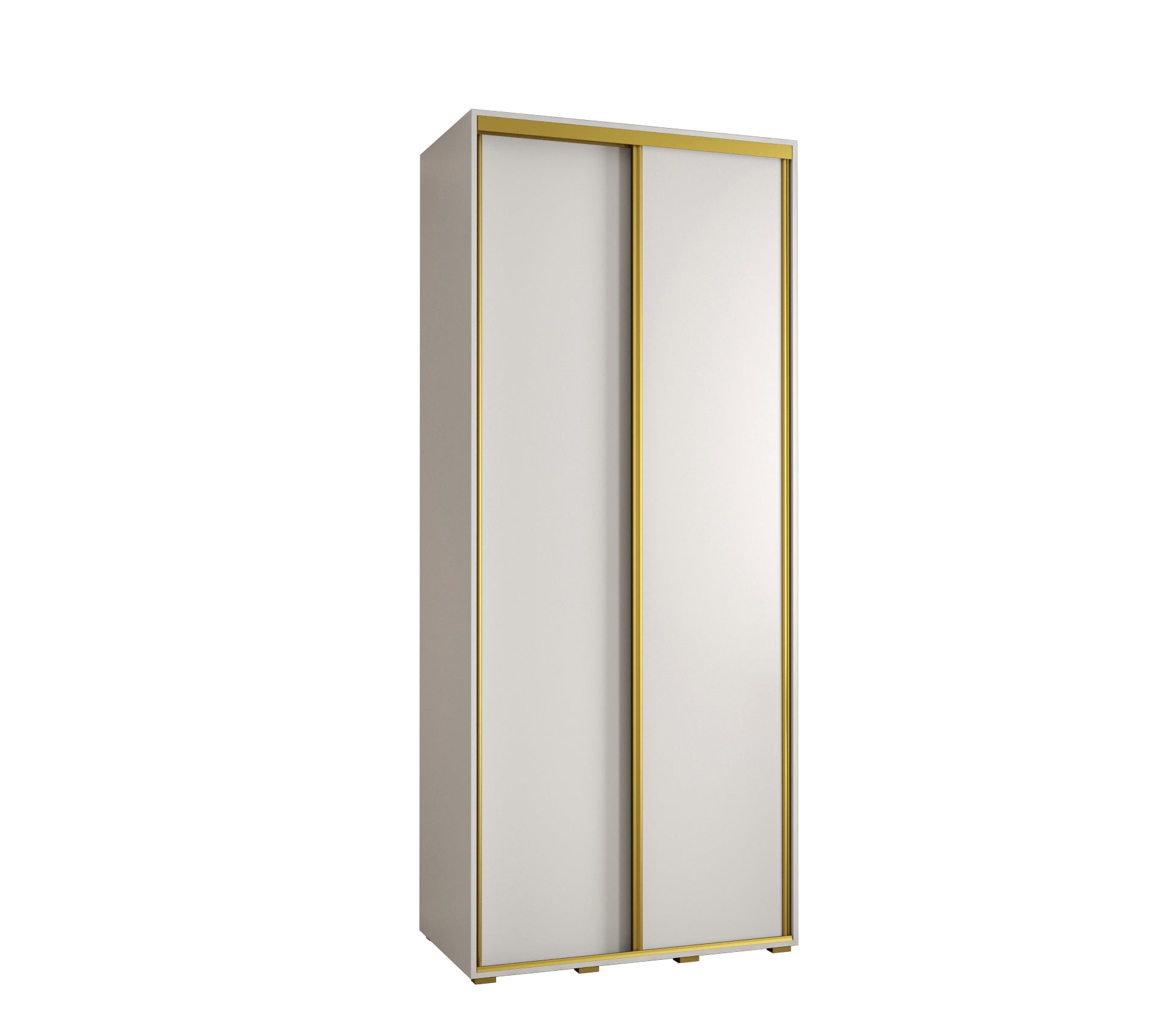 Szafa przesuwna wysoka Davos 1 110 x 45 x 235,2 cm biały + biały + u. złoty - Abiks Meble