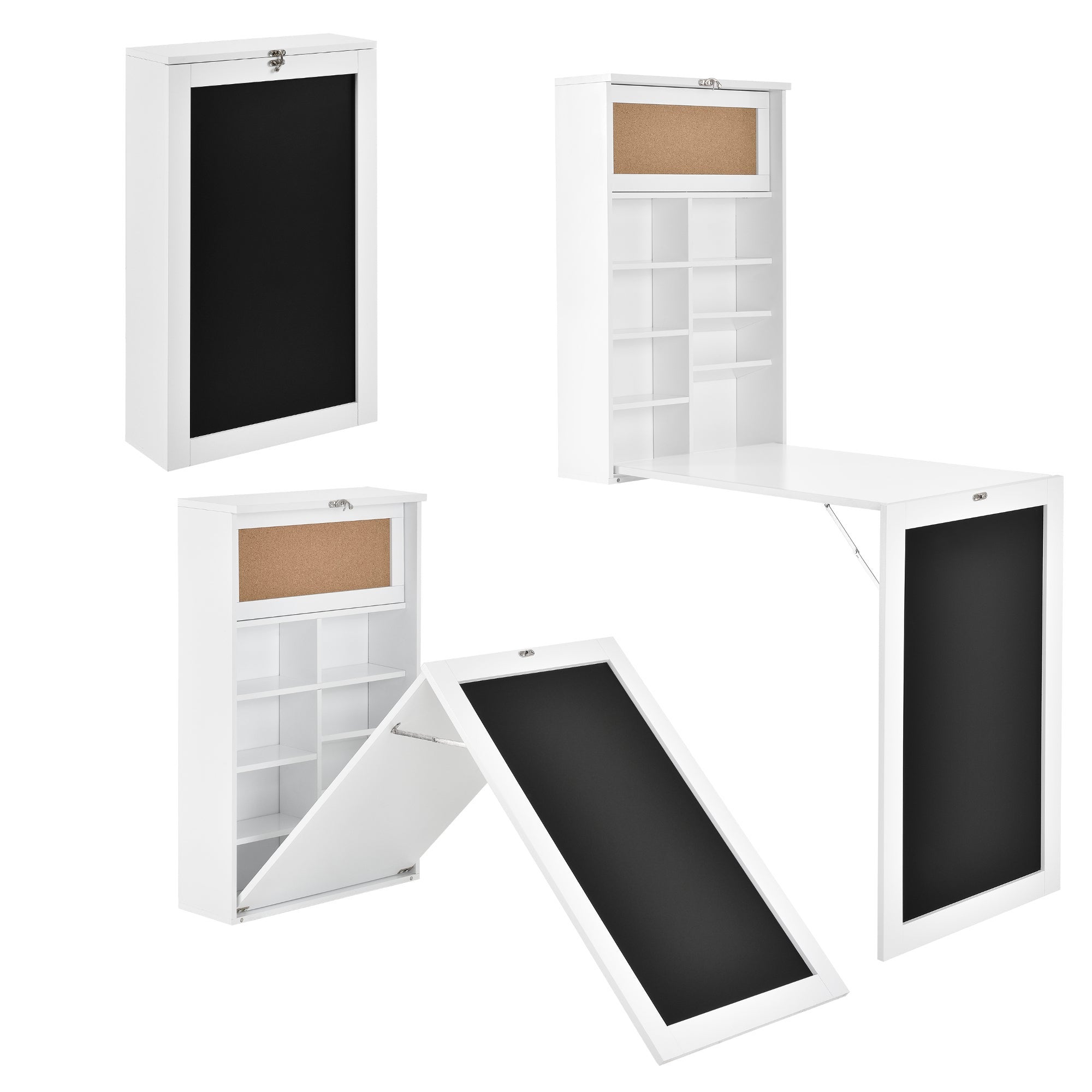 Mesa de pared plegable escritorio de pared plegable MDF 156 cm blanco ...