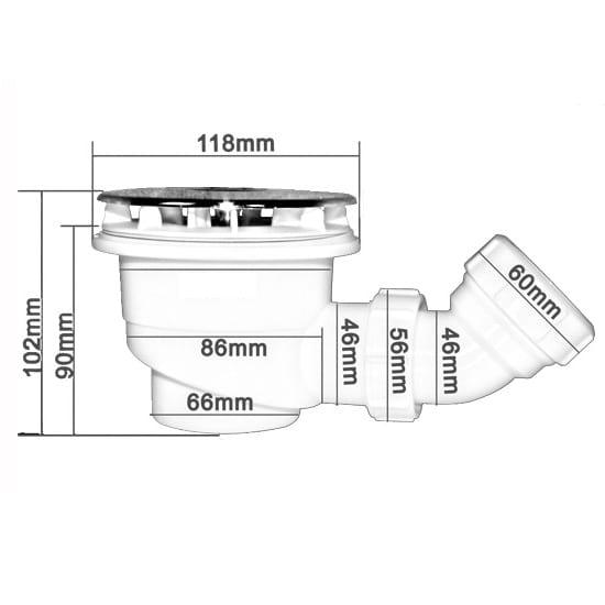 Aica Bonde De Receveur Avec Le Siphon 90cm Bonde De Douche Haut Débit Extra Plate Couverture Chromé Diamètre 90mm - 2
