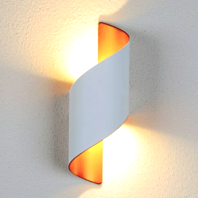 Wewnętrzna/zewnętrzna lampa ścienna LED, IP65 Wodoodporna, Metalowa Spiralna Lampa Ścienna, Dekoracyjne Oświetlenie Ogrodowe, Ciepłe Światło