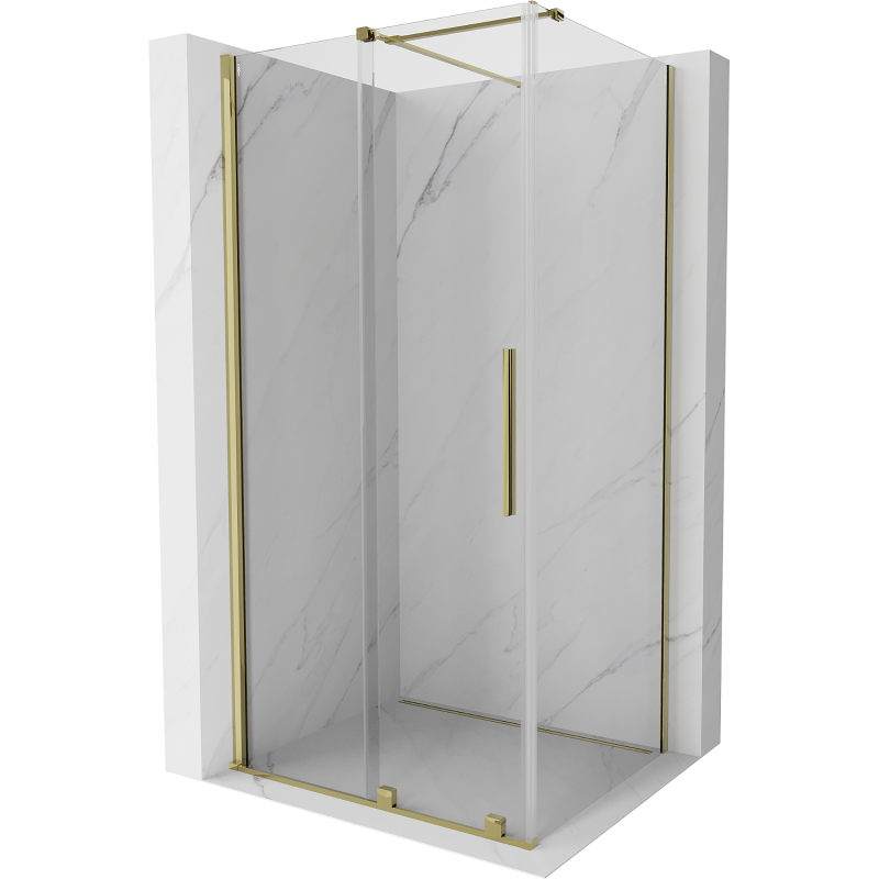 Mexen Velar kabina prysznicowa rozsuwana 100 x 90 cm, transparent, złota - 871-100-090-01-50