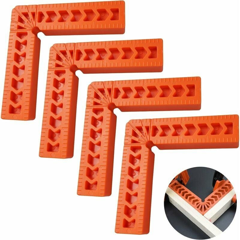 4 Squadre Di Posizionamento Ad Angolo Retto 80x50 Mm - Morsetti Angolari 90° Per Falegnameria E Lavorazione Legno - Sourcing Map