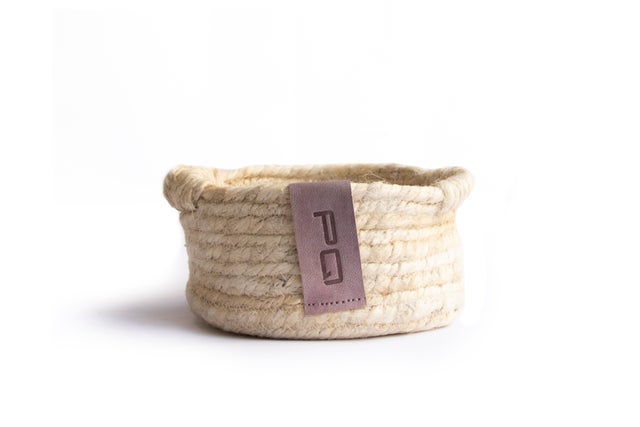 Cesta panera Vintage unicolor blanca 16x8 cm