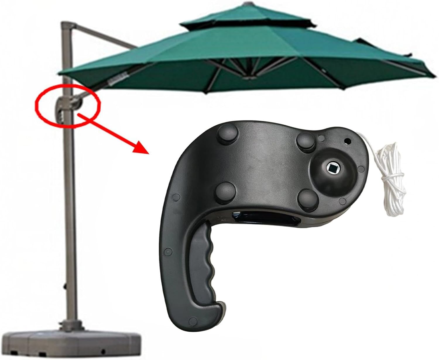Accessoires de parasol de terrasse Stable Réglable Durable Détachable Robuste Support de Parasol Pièces de Parasol pour Terrasse Jardin Plage Cour - 4