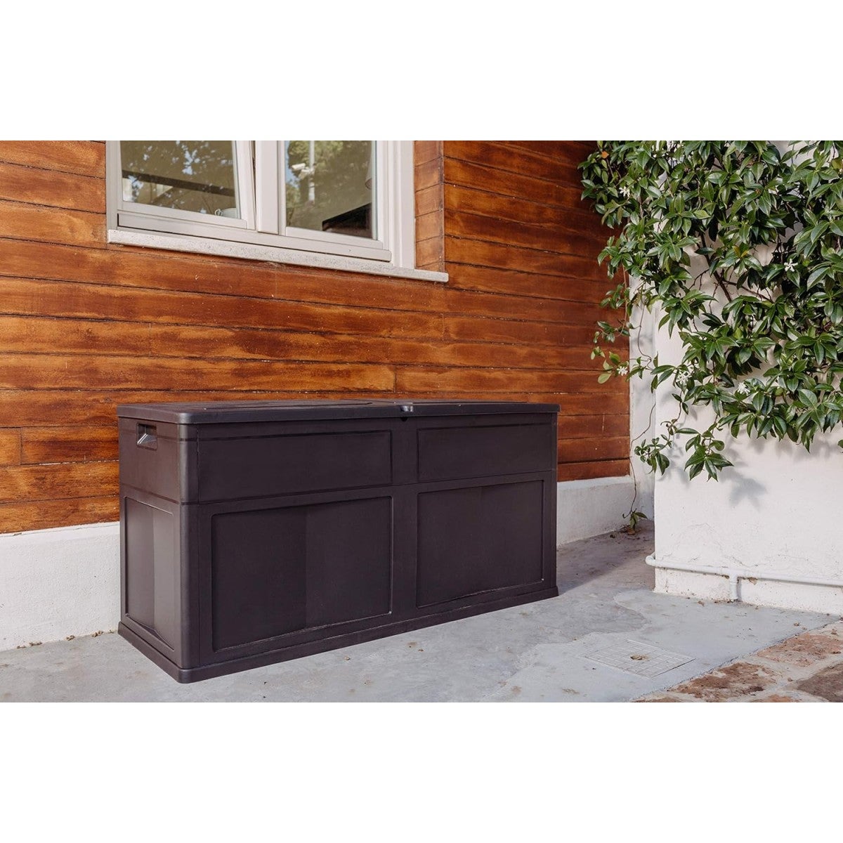 Coffre de Jardin en résine 320 Litres NOIR 119 X 46 X 60 cm Protection Anti UV TOOMAX - 5