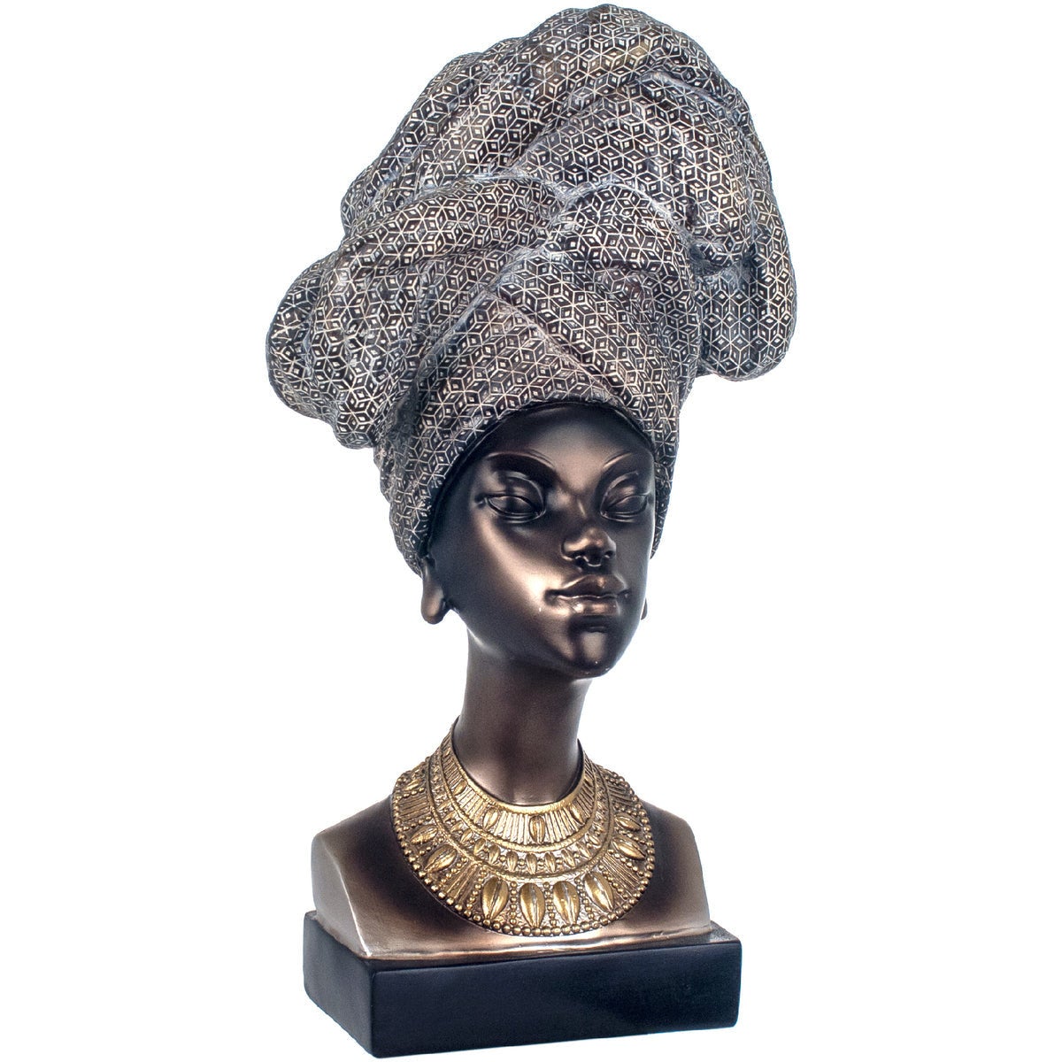 Yudu Busto decorativo in ecopelle, colore bianco, H35