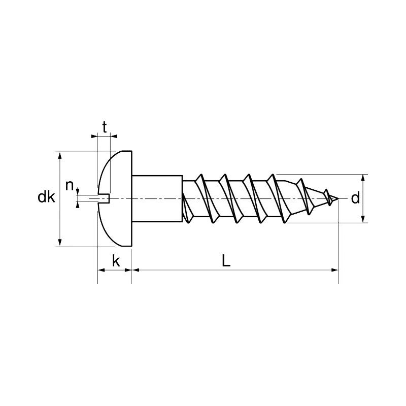 Vis à bois tête cylindrique fendue inox A2 DIN 96 5X25 boîte de 200 ACTON 623025X25 - 2