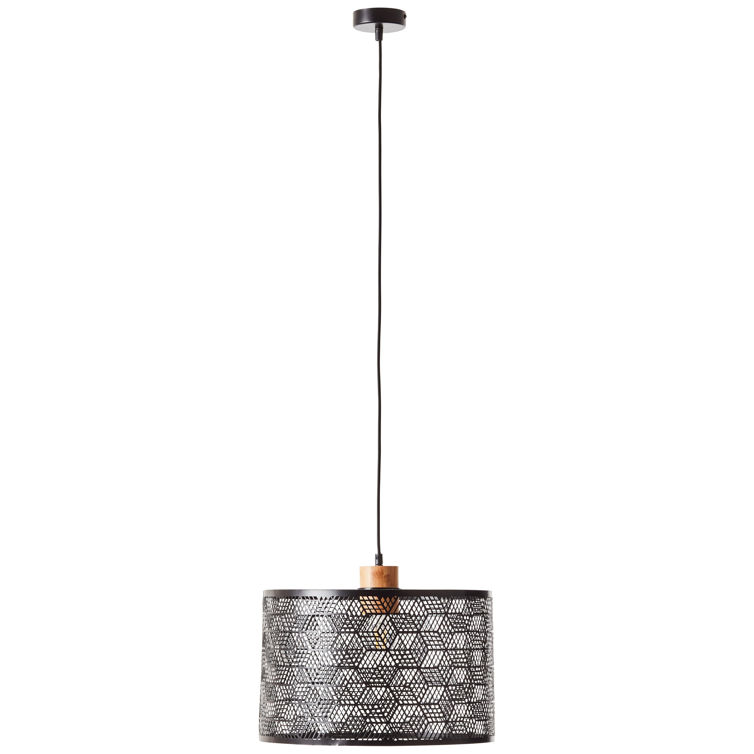 Lampa podłogowa Brilliant Mesa, 1 lampa, czarny/korzeń, metal/bambus, 1x A60, E27, 60 W - 2