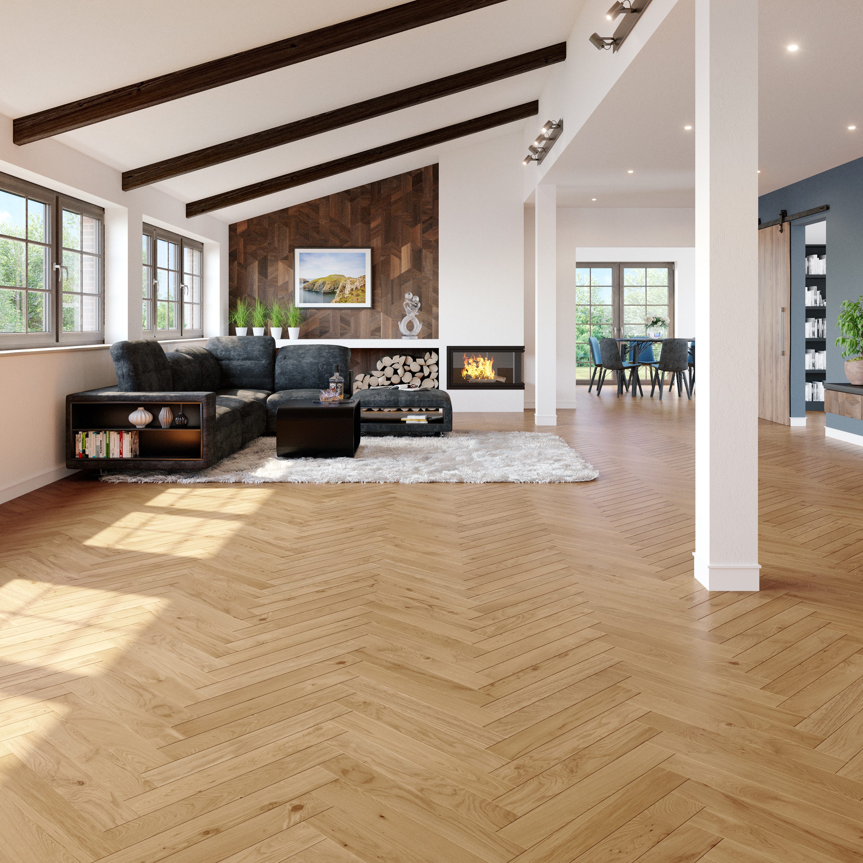 PARQUET BATON ROMPU - EN CHENE MASSIF - EP.14MM - LARGEUR 75 - LONGEUR ...