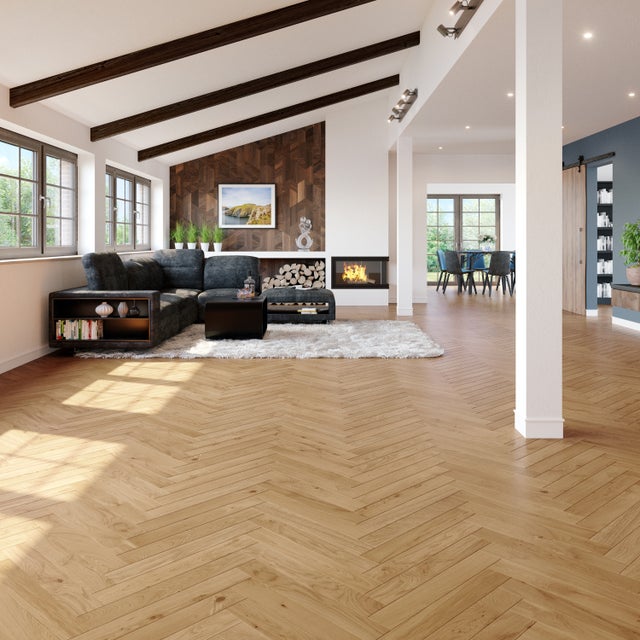 PARQUET A SPINA DI PESCE - IN FRASSINO MASSELLO - SP.19MM - LARGHEZZA 67 - LUNGHEZZA 30CM - COLORE NATURALE - CERTIFICATO PEFC