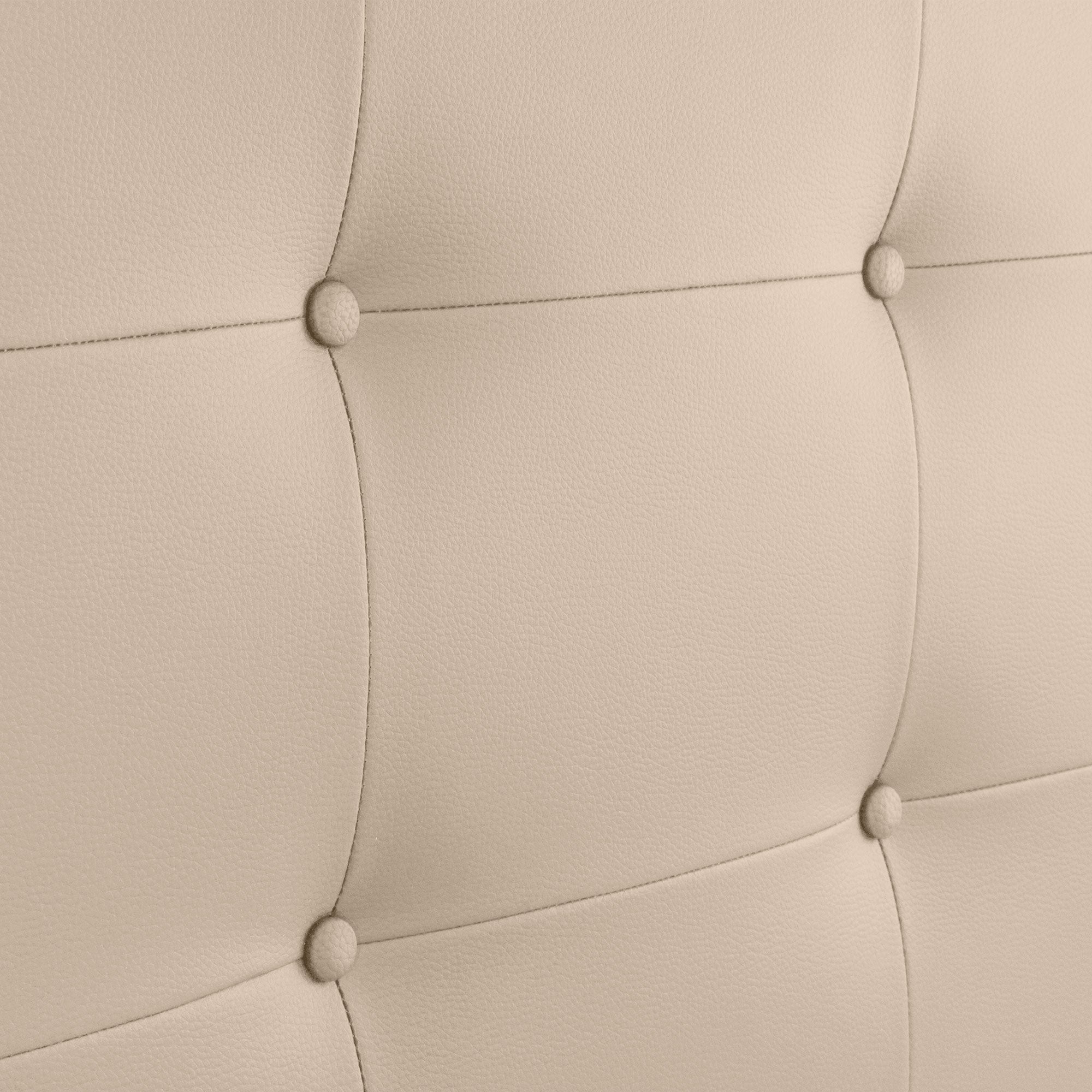 DHOME Cabeceira de cama Capitoné até ao chão Couro Sintético Estofado 8cm para Quarto de Cama (145cm, Beige) - 2
