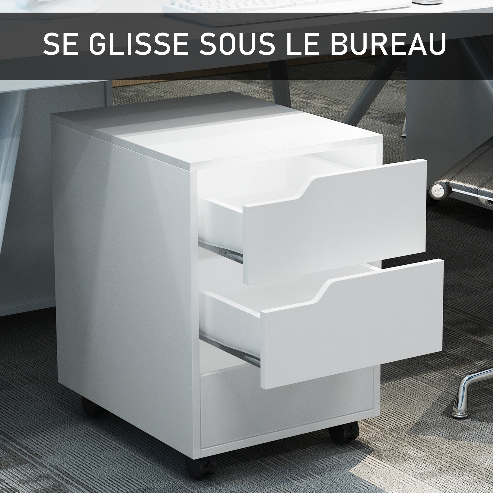 caisson de bureau MDF HOMCOM - 5