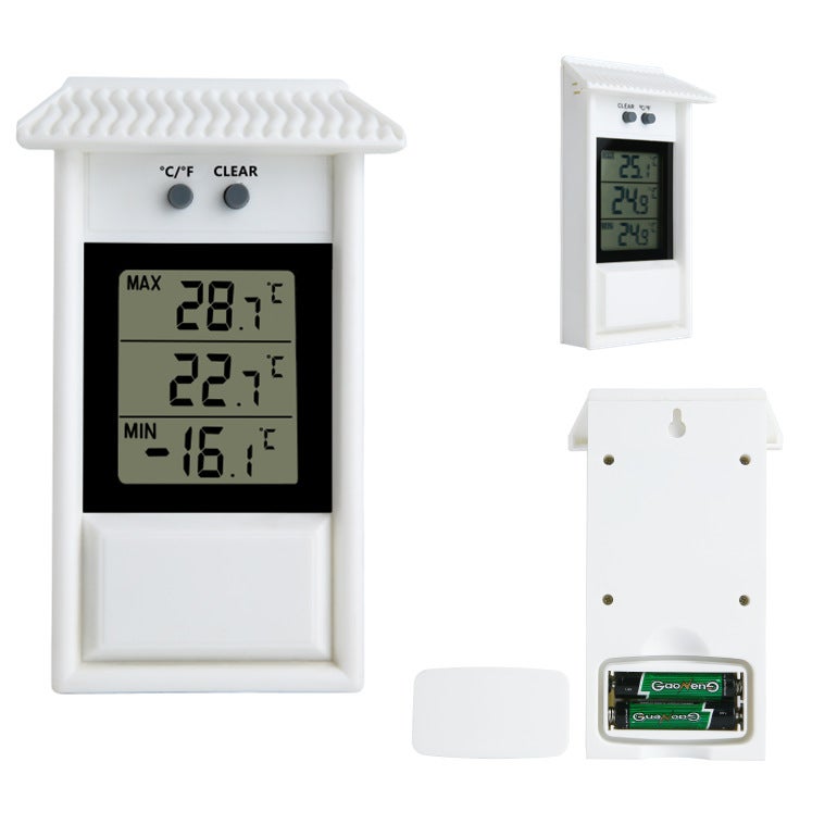 Elektroniczny termometr zewnętrzny do pomiaru temperatury i wilgotności, wodoodporny, do lodówki, rozmiar, wartość temperatury, funkcja pamięci