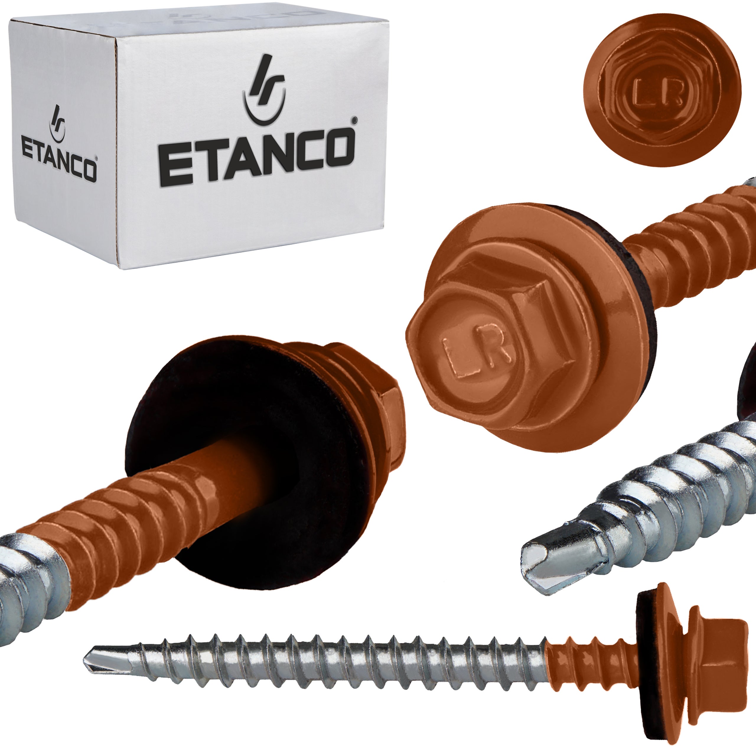 Wkręty farmerskie Etanco GTF2 4,8x60 mm RAL 8004 100szt