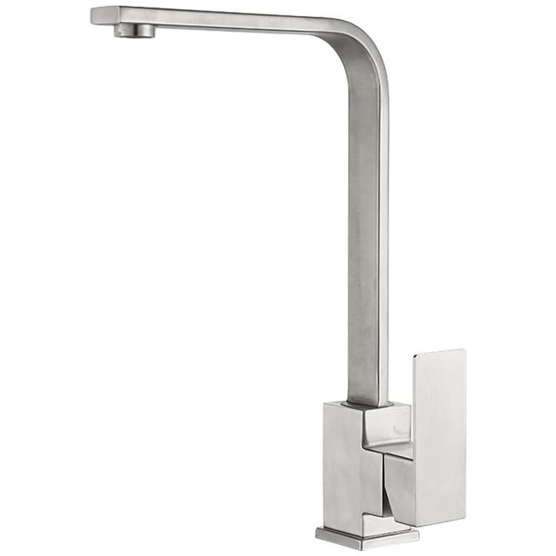 Kwadratowy kran kuchenny z wysoką wylewką - Bateria zlewozmywakowa (szczotkowana)