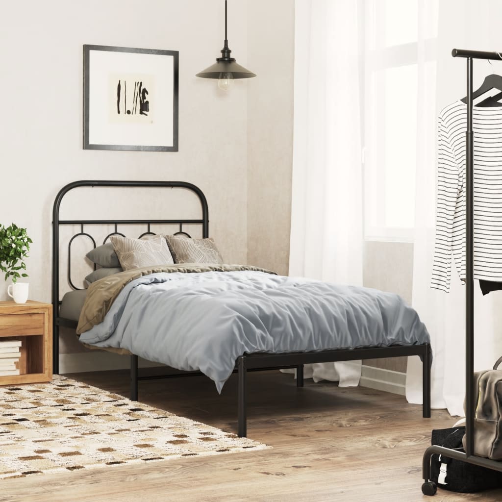 Cadre de lit métal sans matelas avec tête de lit noir 80x200 cm vidaXL ...