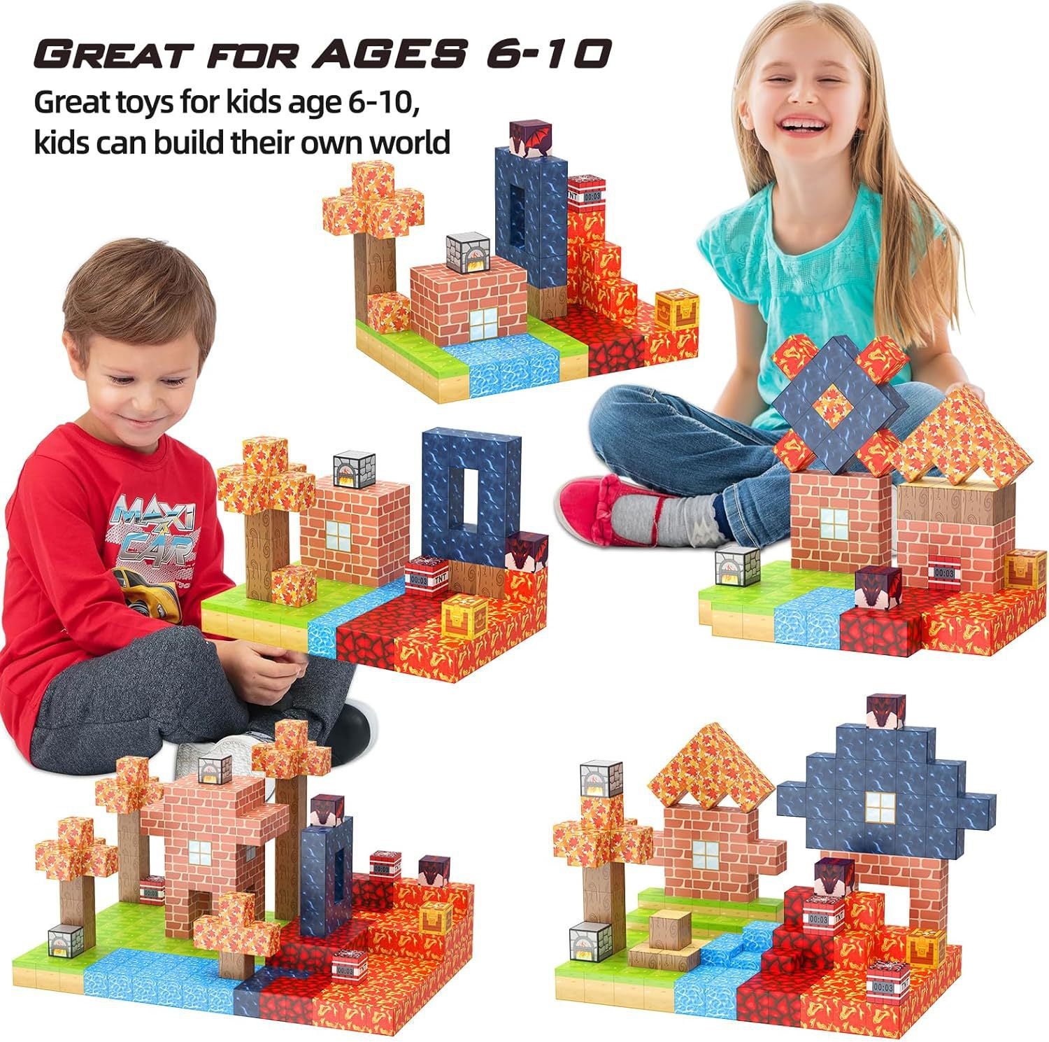 100 blocs de construction magnétiques, jouets, séries d'ingénierie, cadeaux d'anniversaire et de noël pour enfants - 3