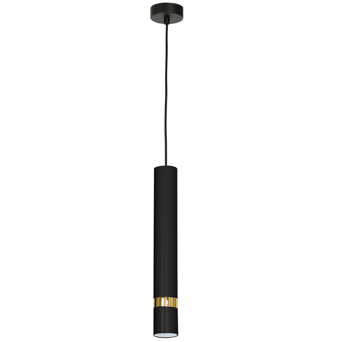 Lampa wisząca Reno czarny matowa-złota 1xGU10x8W tuba wym: 110 x 8 x 8 cm metal Luminex