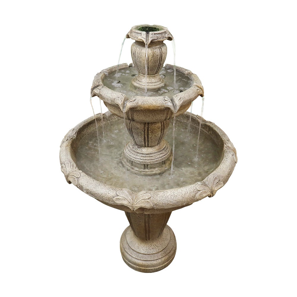 Fontaine moderne en béton de 122 cm de haut pour usage extérieur avec pompe électrique - 6