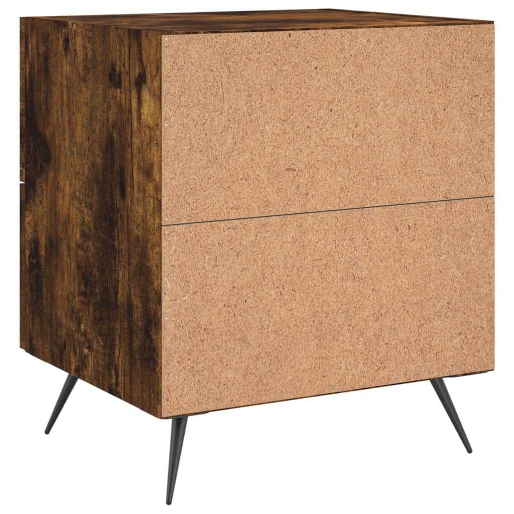 Maison Exclusive - Table de chevet chêne fumé 40x35x47,5 cm bois d’ingénierie - 6