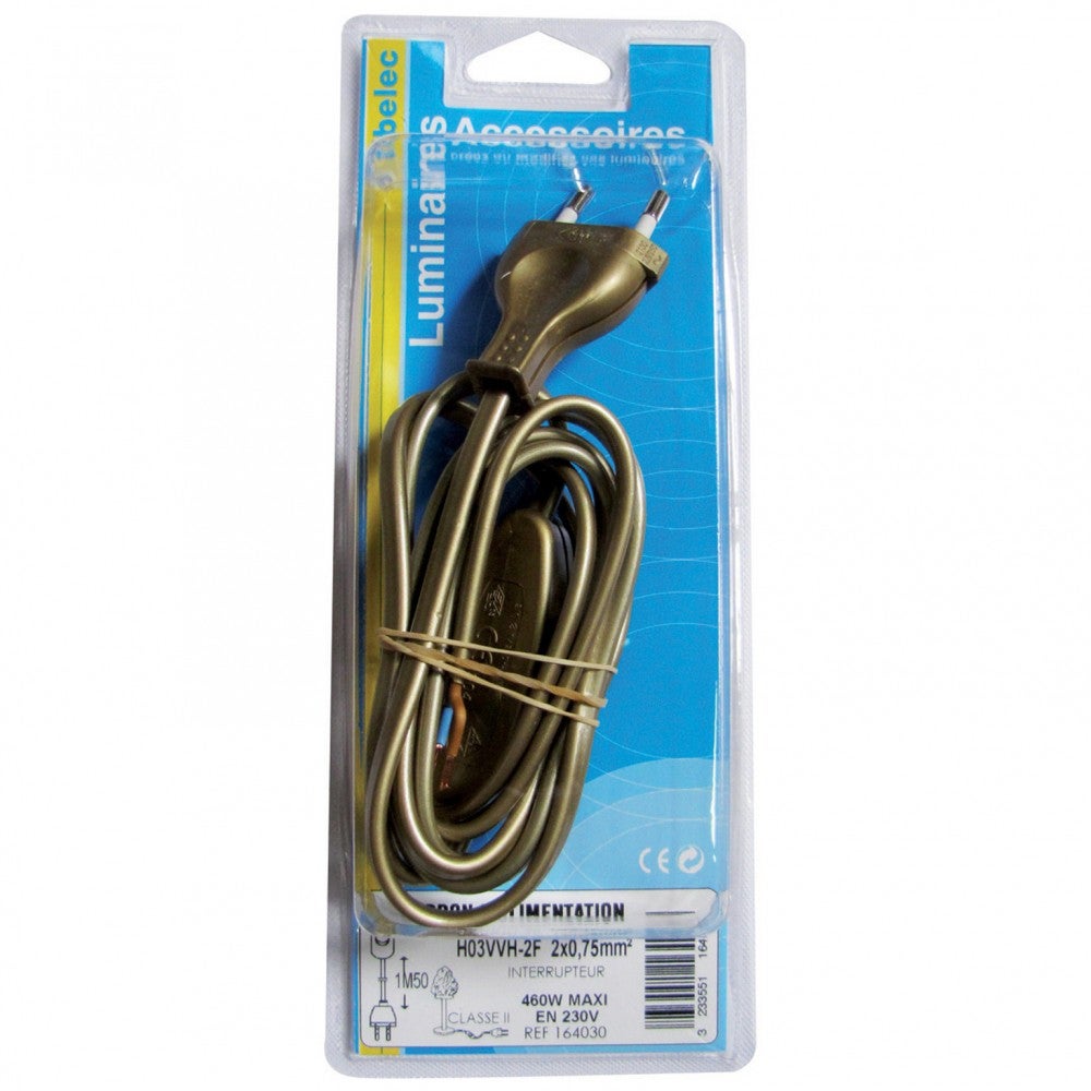 TIBELEC cavo e interruttore, plastica, oro 460 W - 2